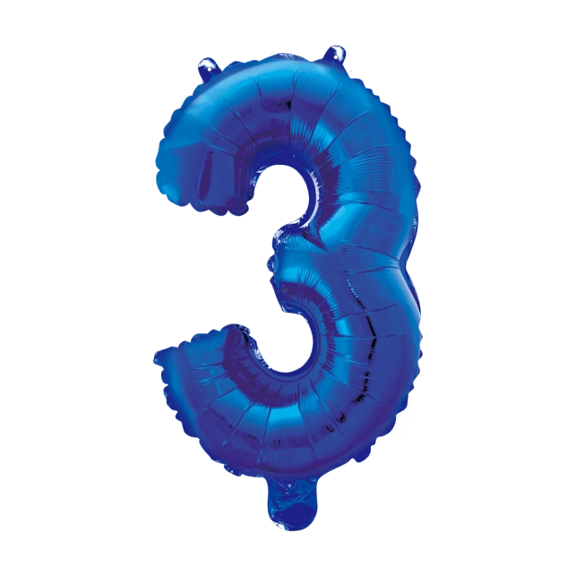 Folieballon 3 jaar blauw 86cm