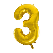 Folieballon 3 jaar Goud 86cm