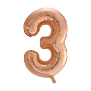 Folieballon 3 jaar Rosé Goud 86cm