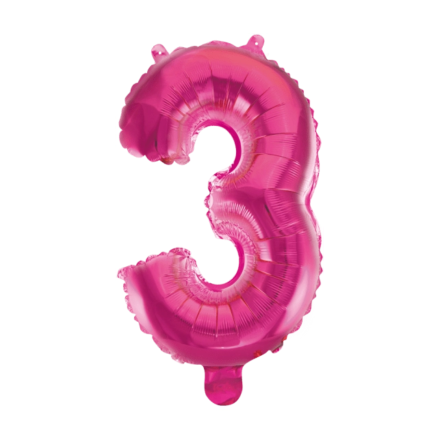 Folieballon 3 jaar roze 41cm