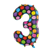 Folieballon 3 jaar stippen 86cm