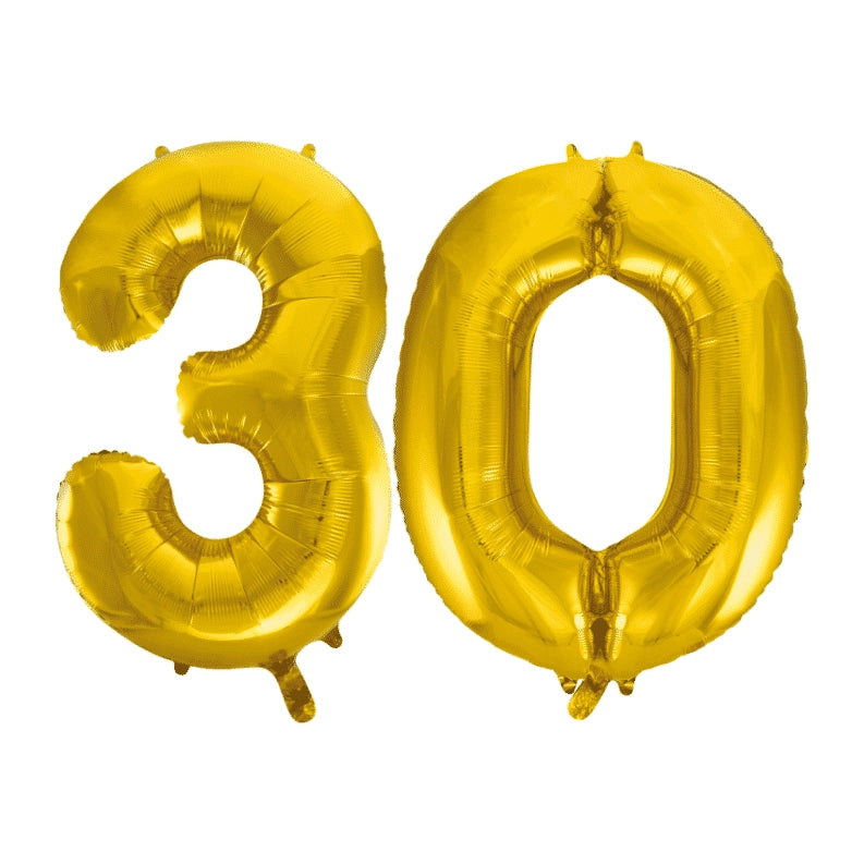 Folieballon 30 jaar Goud 41cm