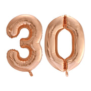 Folieballon 30 jaar Rosé Goud 86cm