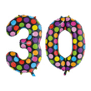 Folieballon 30 jaar stippen 86cm