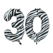 Folieballon 30 jaar zebra 86cm