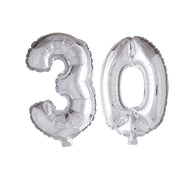 Folieballon 30 jaar Zilver 66cm