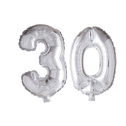 Folieballon 30 jaar zilver 86cm