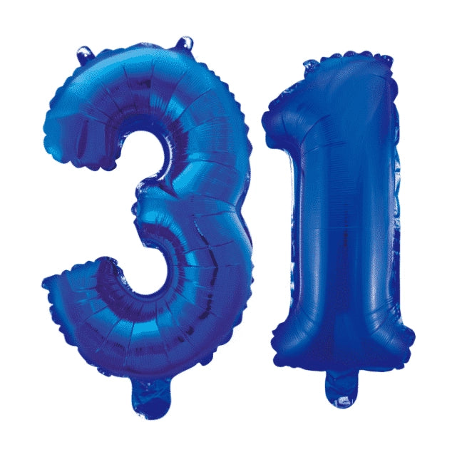 Folieballon 31 jaar blauw 41cm