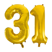 Folieballon 31 jaar Goud 66cm