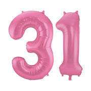 Folieballon 31 jaar metallic roze mat 86cm
