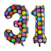 Folieballon 31 jaar stippen 86cm