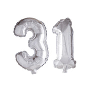 Folieballon 31 jaar zilver 41cm