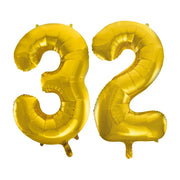 Folieballon 32 jaar Goud 66cm