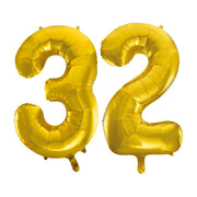 Folieballon 32 jaar Goud 86cm