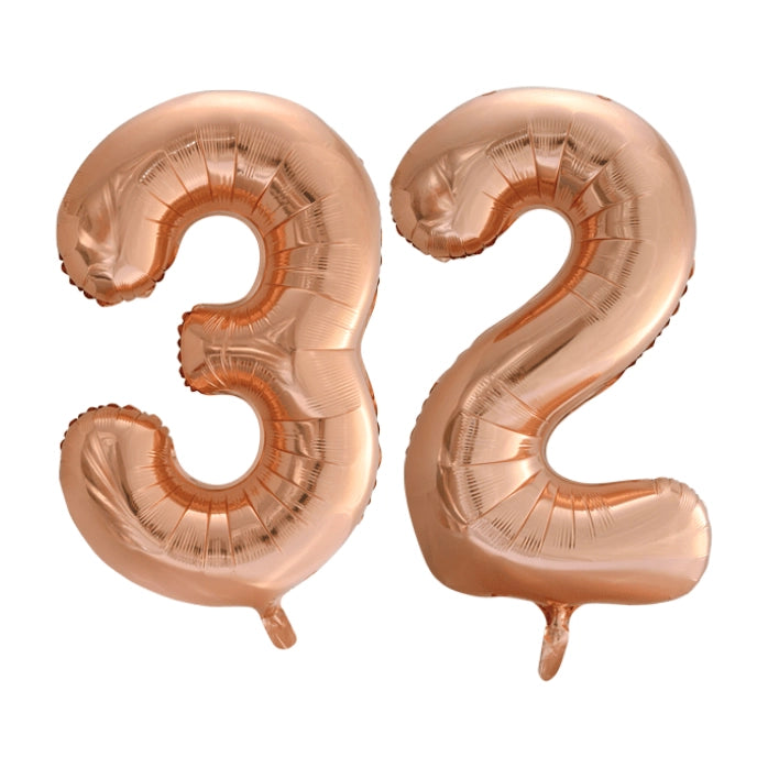 Folieballon 32 jaar Rosé Goud 86cm
