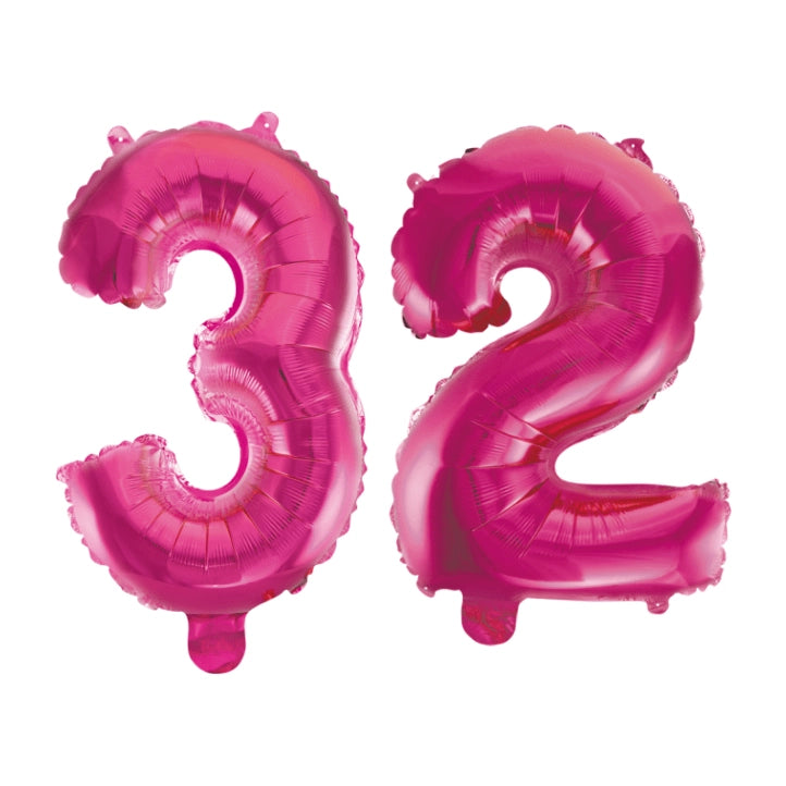 Folieballon 32 jaar roze 41cm