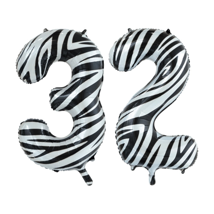 Folieballon 32 jaar zebra 86cm