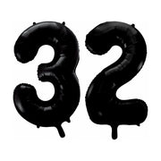 Folieballon 32 jaar zwart 41cm