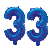 Folieballon 33 jaar blauw 41cm