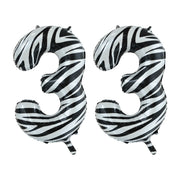 Folieballon 33 jaar zebra 86cm