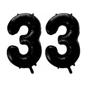 Folieballon 33 jaar zwart 41cm