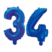Folieballon 34 jaar blauw 41cm