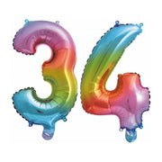Folieballon 34 jaar Regenboog 41cm