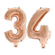 Folieballon 34 jaar Rosé Goud 41cm