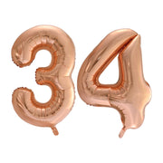 Folieballon 34 jaar Rose Goud 66cm