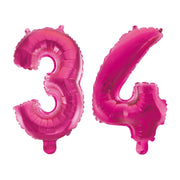Folieballon 34 jaar roze 41cm