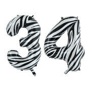 Folieballon 34 jaar zebra 86cm