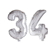 Folieballon 34 jaar zilver 41cm