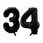 Folieballon 34 jaar zwart 86cm