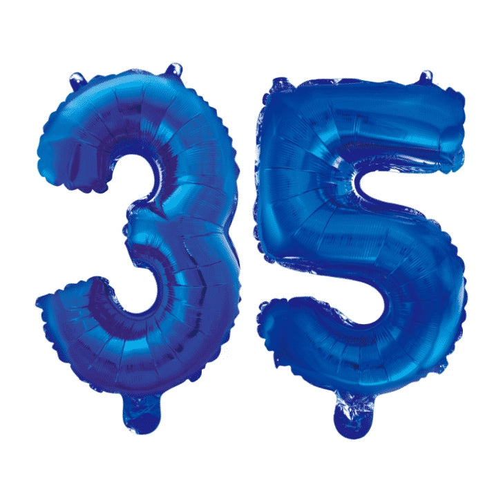 Folieballon 35 jaar blauw 86cm
