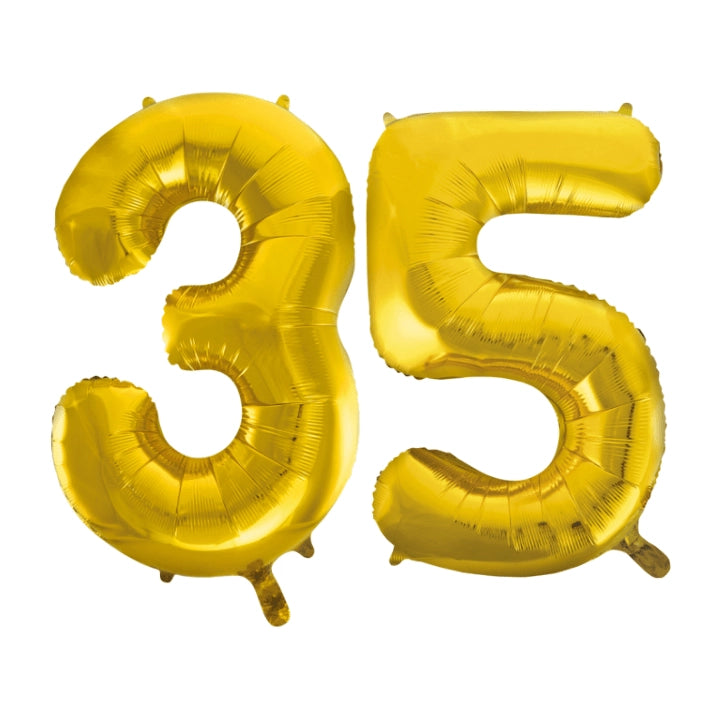 Folieballon 35 jaar Goud 86cm