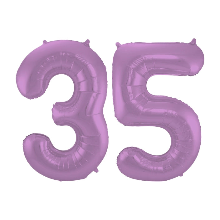 Folieballon 35 jaar metallic paars 86cm