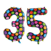 Folieballon 35 jaar stippen 86cm
