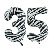 Folieballon 35 jaar zebra 86cm