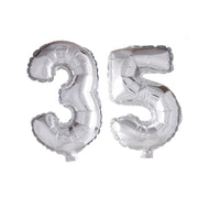 Folieballon 35 jaar Zilver 66cm