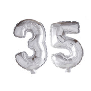 Folieballon 35 jaar zilver 86cm