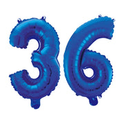 Folieballon 36 jaar blauw 86cm