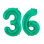 Folieballon 36 jaar metallic groen 86cm