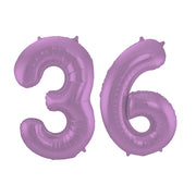 Folieballon 36 jaar metallic paars 86cm