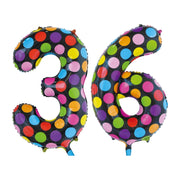 Folieballon 36 jaar stippen 86cm
