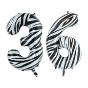Folieballon 36 jaar zebra 86cm