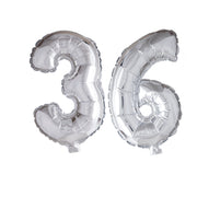Folieballon 36 jaar zilver 86cm