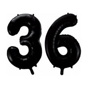 Folieballon 36 jaar zwart 86cm