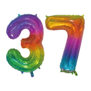 Folieballon 37 jaar Regenboog 76cm