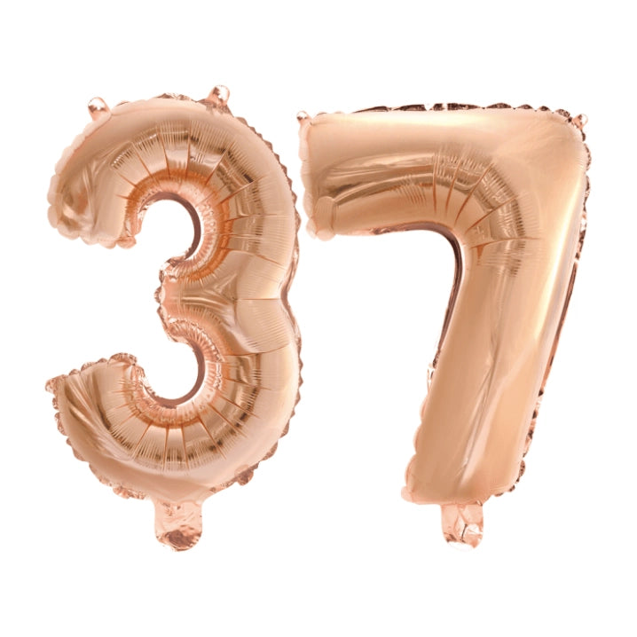 Folieballon 37 jaar Rosé Goud 41cm