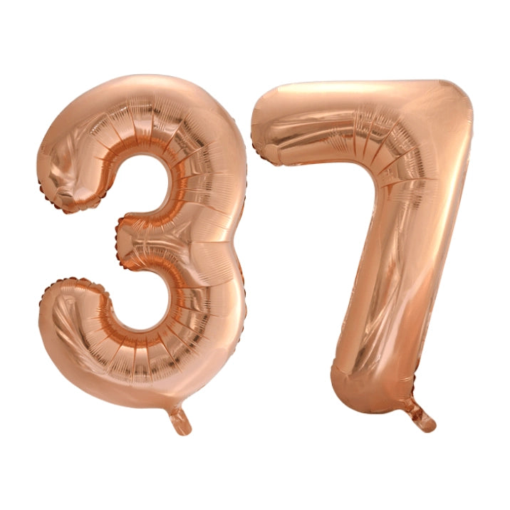 Folieballon 37 jaar Rosé Goud 86cm